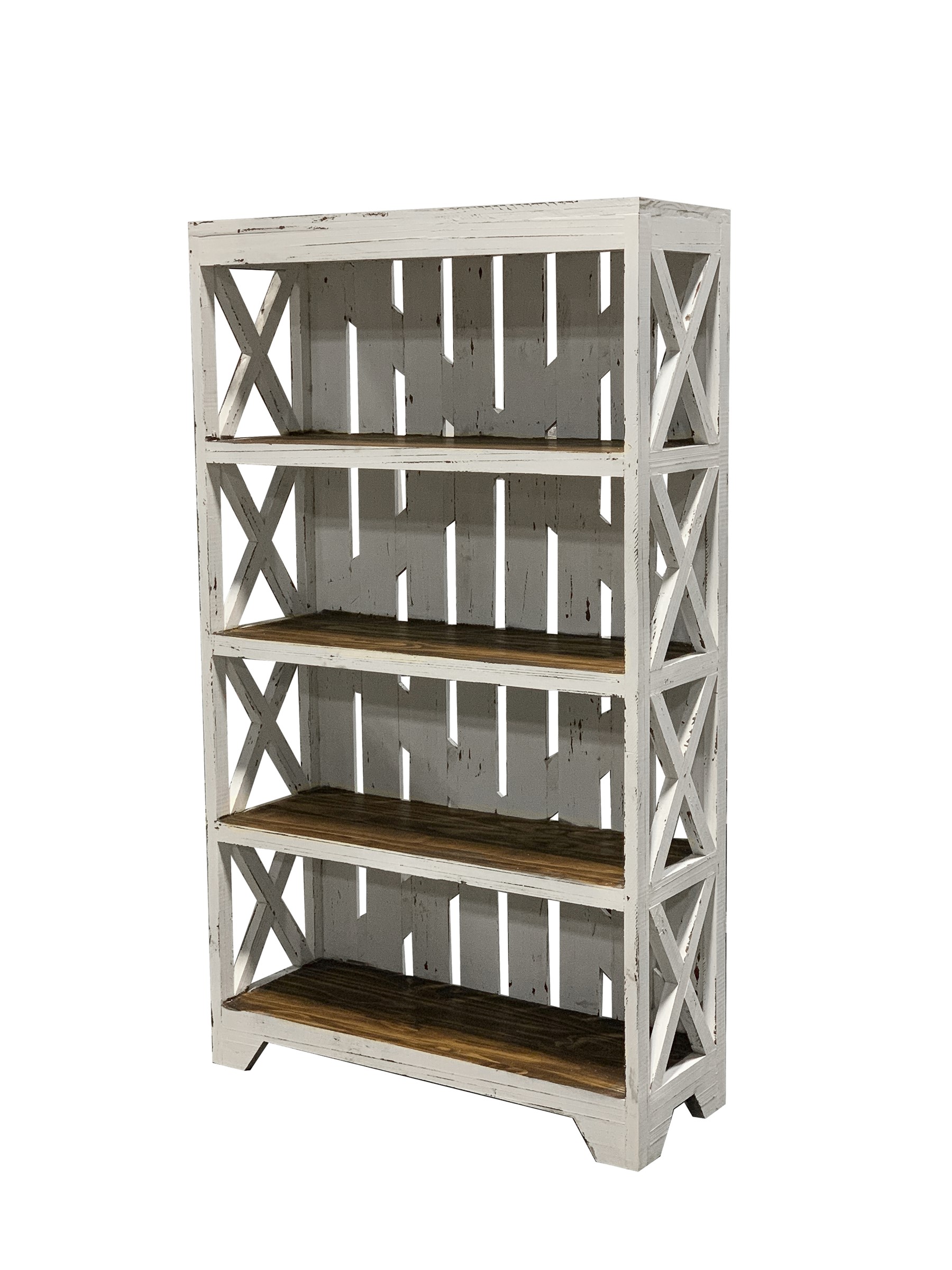 White Bookcase Rustic